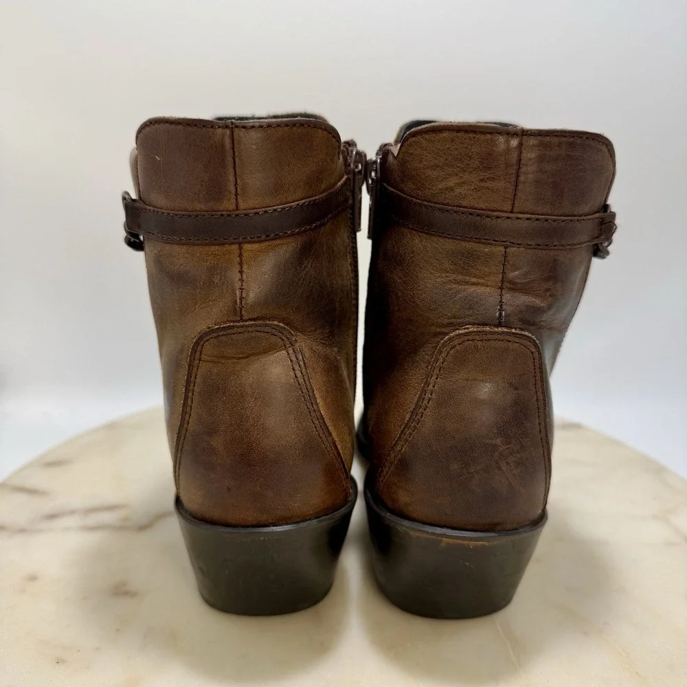 Durango RD864 Low Side Zip cowboy Brown Leather Ankle Boots Shoes Women's 6 M